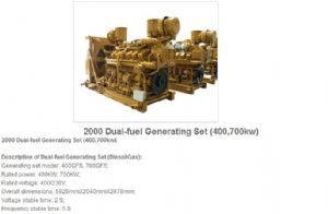 Dual-fuel generating set 400，700KW